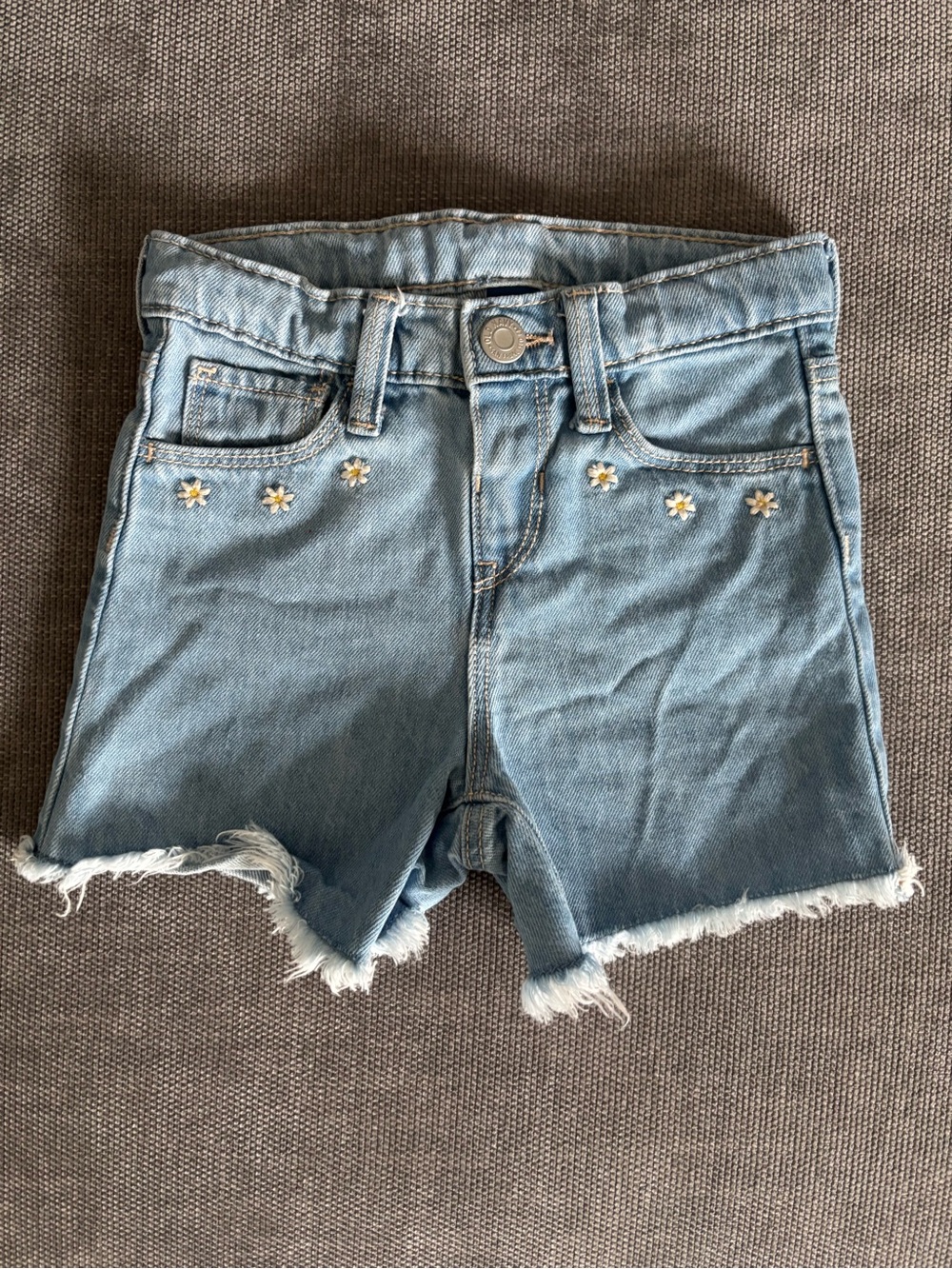 Denim Shorts with Flowers